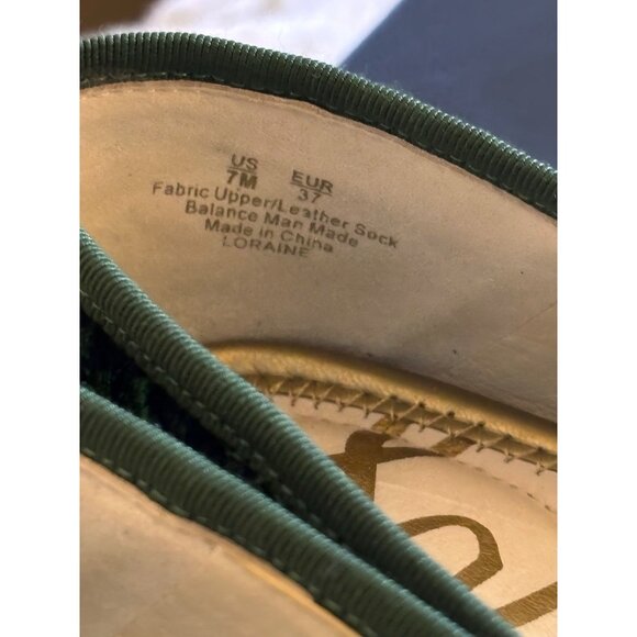 Sam Edelman Green Faux Suede Loraine Slip On Loafers Sz 7 Office Business - Picture 6 of 6